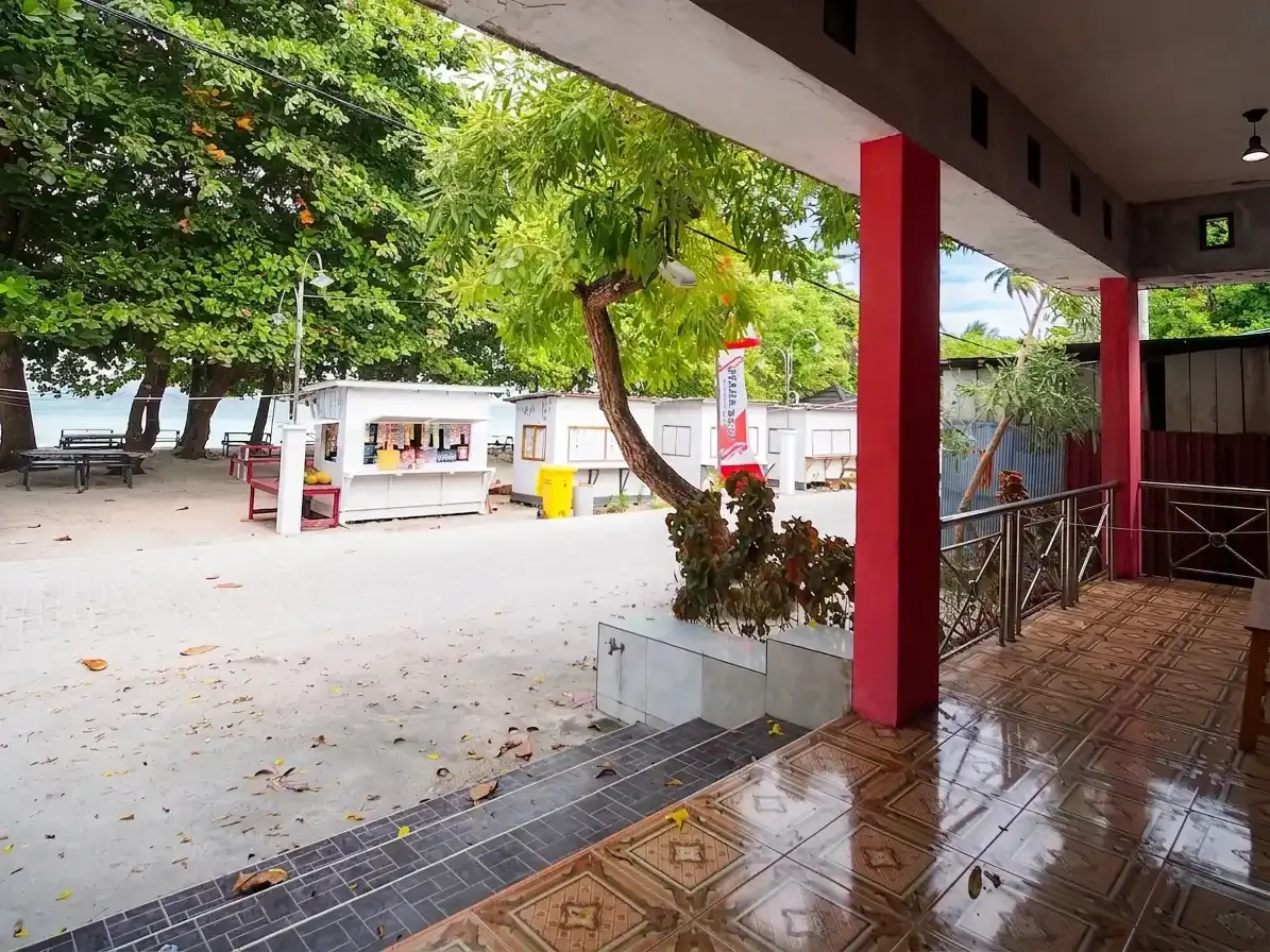 The front balcony of Borneo Homestay Maratua